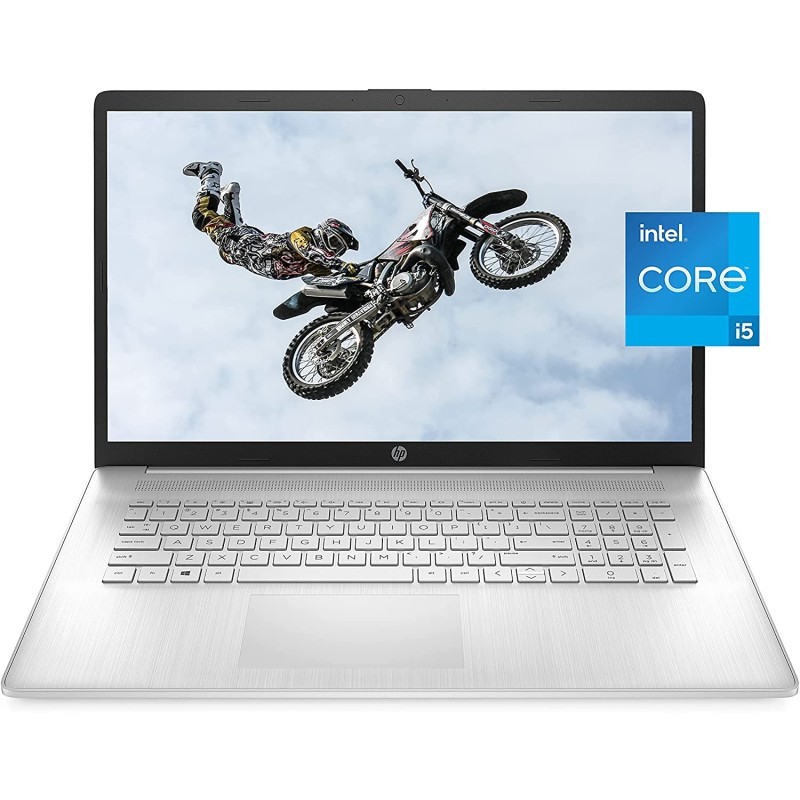 HP 惠普 17 笔记本电脑、第 11 代 Intel Core i5-1135G7、8 GB RAM、256GB SSD 存储、17.3英寸 HD+显示屏、Windows10 Home、防眩光屏幕、长电池寿命、网络摄像头和双麦克风
