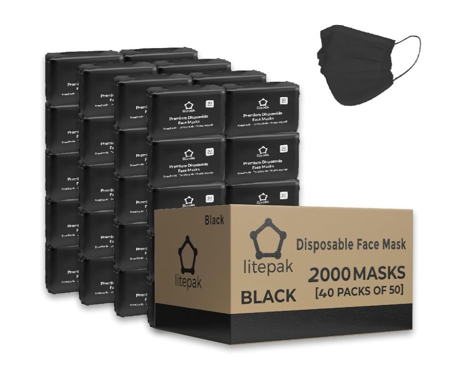 2,000pcs Disposable Face Masks- 3 Ply Breathable Mask For Adults - Blue (40 Packs of 50)